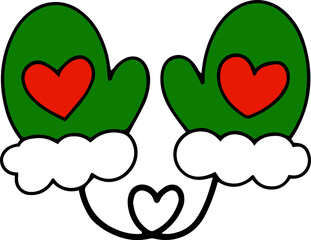 Illustration of Christmas gloves