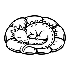 Dragon Sleeping on Pillow