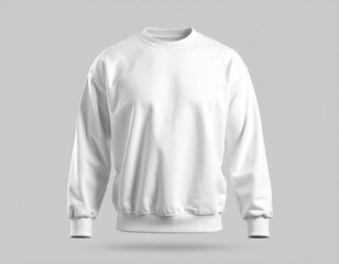 Blank White Heavyweight Long Sleeve T-Shirt Mockup Cotton Texture