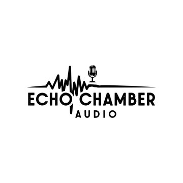 Echo Chamber Audio Logo with Soundwave and Microphone.