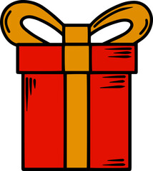 vector illustration of a red gift box