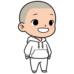 Obraz premium Cartoon Avatar with Shaved Hair 
