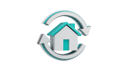 House with Recycling Arrows Icon