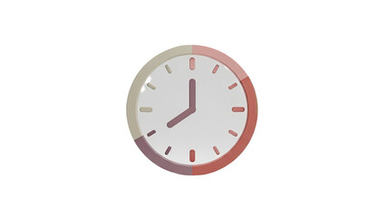 Minimalist clock with pastel colored segments and hands