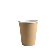 Brown paper disposable cup with white rim