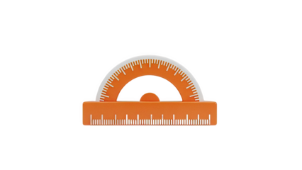 Orange Protractor with Ruler