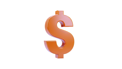Orange 3D Dollar Symbol