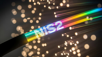 Dynamic light stream within a modern optical fiber cable, symbolizing secure digital infrastructure, advanced data transmission, and the future of cybersecurity and network resilience