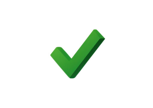 A vibrant green check mark symbolizing approval and success.