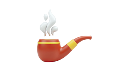 3D Rendered Smoking Pipe with Steam