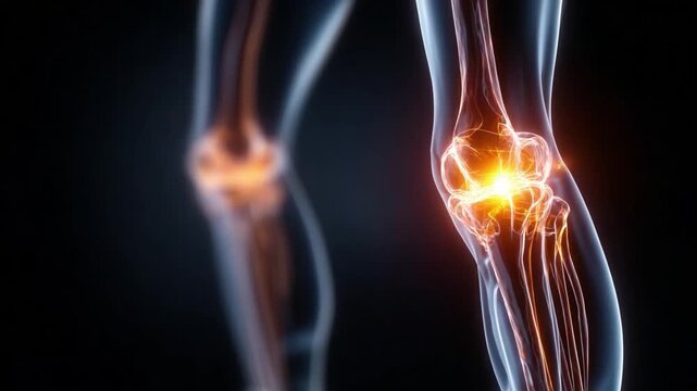 Illuminating Anatomy: A detailed anatomical visualization, showcasing the intricate network of joints and skeletal structure with vibrant, illuminated detail, offering a glimpse into human health.