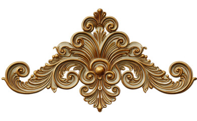 Intricate ornate design in gold and cream colors, perfect for decor.
