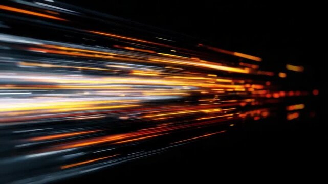 Abstract Light Speed: A dynamic visual representation of rapid movement and technological advancement, featuring streaks of light against a dark backdrop, symbolizing the relentless march of progress.