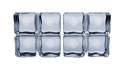 Eight Clear Ice Cubes Stacked