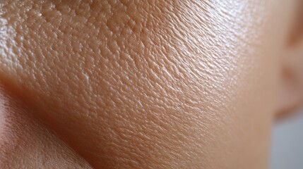 Fototapeta premium Close-Up View of Smooth Skin Texture Highlighting Natural Features and Skin Tone Variations in Detail