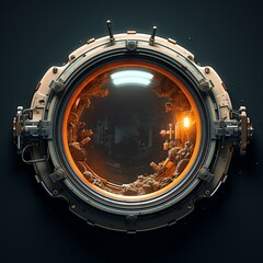 Futuristic Portal to Another World A Sci-Fi Gateway with Intricate Mechanical Details