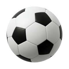 Classic black and white soccer ball with a textured surface is ready for play, symbolizing sports, competition, and global tournaments.