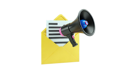 Megaphone and Envelope Illustration