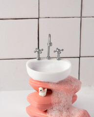 Surrealist Home Decor: Tiny Sink on Stacked Soap Bars