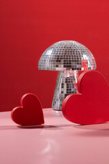 A Creative Studio Arrangement of Hearts and Mirrors