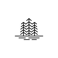pine tree logo with minimalist line art design style