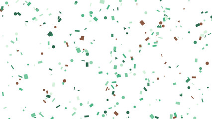 Falling colorful confetti on white, celebration concept