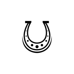 horseshoe logo in flat vector design style