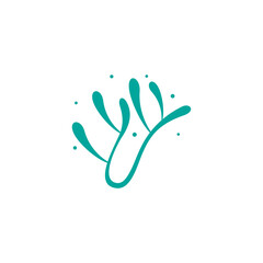 coral reef logo with flat vector design style