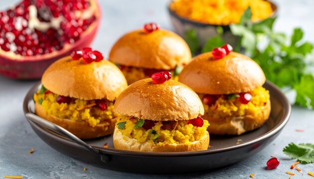 Dabeli Street Snack. Traditional Indian Food