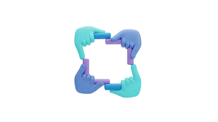 Hands forming a square with colorful blocks