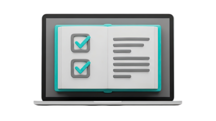 Laptop Showing Checklist and Document