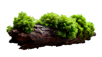 Vibrant green moss growing on a rustic wooden log showcasing natural textures and organic growth perfect for environmental studies product packaging and nature themed visual projects