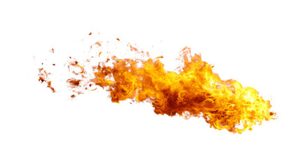 Dynamic bright orange and yellow fire and flame burst with embers and smoke creating a powerful visual for action scenes, special effects, and intense backgrounds