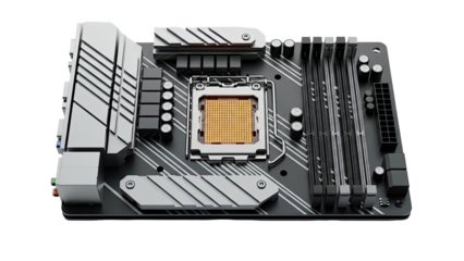 Modern Computer Motherboard with CPU Socket