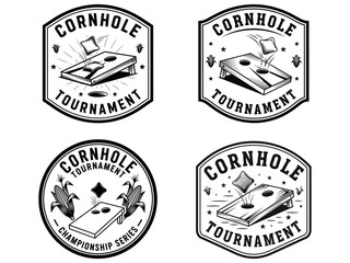Set Of Cornhole Turnament Logo
