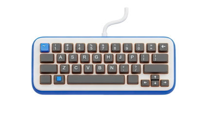 Minimalist Computer Keyboard with Blue Trim