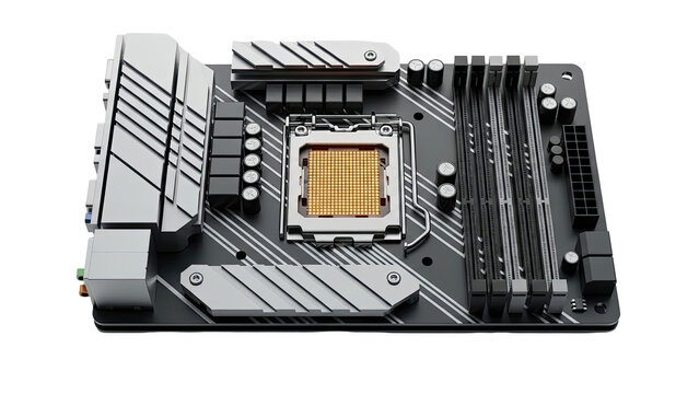 Modern Computer Motherboard with CPU Socket