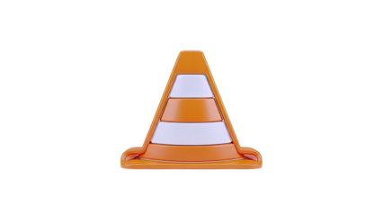 Orange and white traffic cone