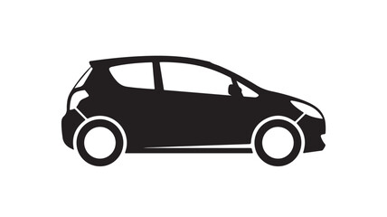 Obraz premium Compact Car Silhouette Modern Black Simple Vector Illustration for Automotive Design