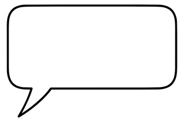 Naklejka premium Line art illustration of a speech bubble depicting a blank message for communication