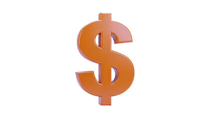 Fototapeta premium Orange 3D Dollar Sign