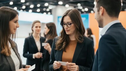 Business professionals networking at a conference or corporate event