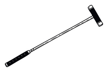 Professional T handle wrench tool for mechanical tasks and vehicle maintenance in a detailed technical drawing style for workshops and industrial projects