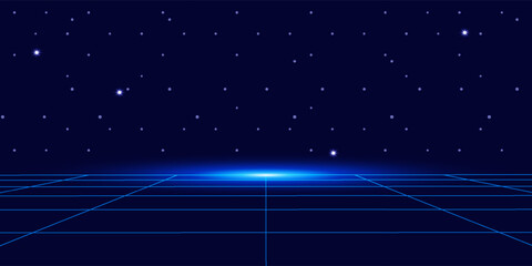 START NEW GAME .press start button .pixel art .8 bit game. retro game. for game assets in vector illustrations. Retro Futurism Sci-Fi Background. glowing neon grid. and stars from vintage arcade comp