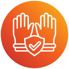 Obraz premium Safety Gloves Gradient Icon Mini Illustration, Use For Modern Concept, Print, Ui, Ux Kit, Web And App Development. Vector Related To Firefighter, Rescue And More