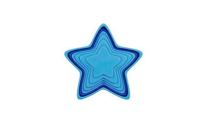 Layered Blue Star Shape with White Background