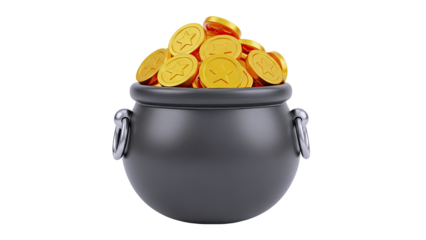 Pot of Gold Coins with Stars