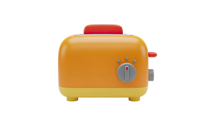 Orange and Yellow Toaster with Red Lever