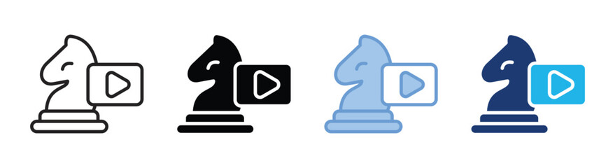 Content strategy icon set multiple style collection