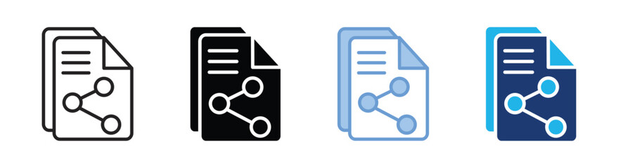 Share icon set multiple style collection